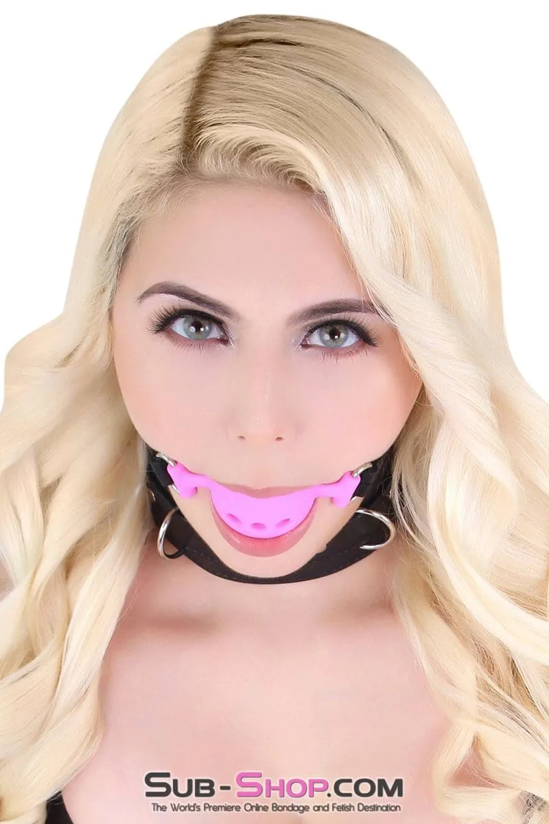 0524RS-SIS      Large Sissy Bitch Boi Locking Sissy Slave Pink Silicone Breather Ball Gag by Sissy Bimbo