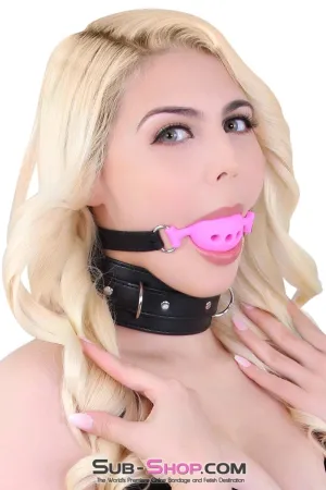 0524RS-SIS      Large Sissy Bitch Boi Locking Sissy Slave Pink Silicone Breather Ball Gag by Sissy Bimbo