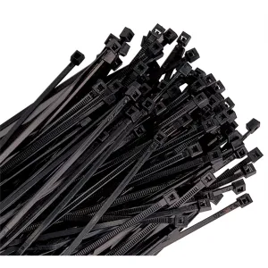 11" Black Nylon Wire Tie, 50 lb Tensile 100/pk