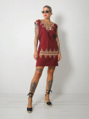 1970's Embroidered Tunic Dress