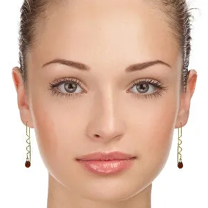 3.3 Carat 14K Solid Yellow Gold Lifelong Ties Garnet Earrings