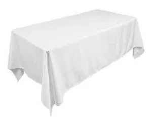 90x132 White Polyester Rectangle