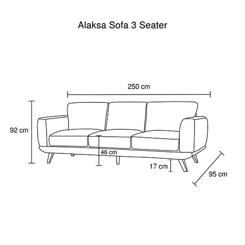 Alaska Sofa 3 Seater Brown