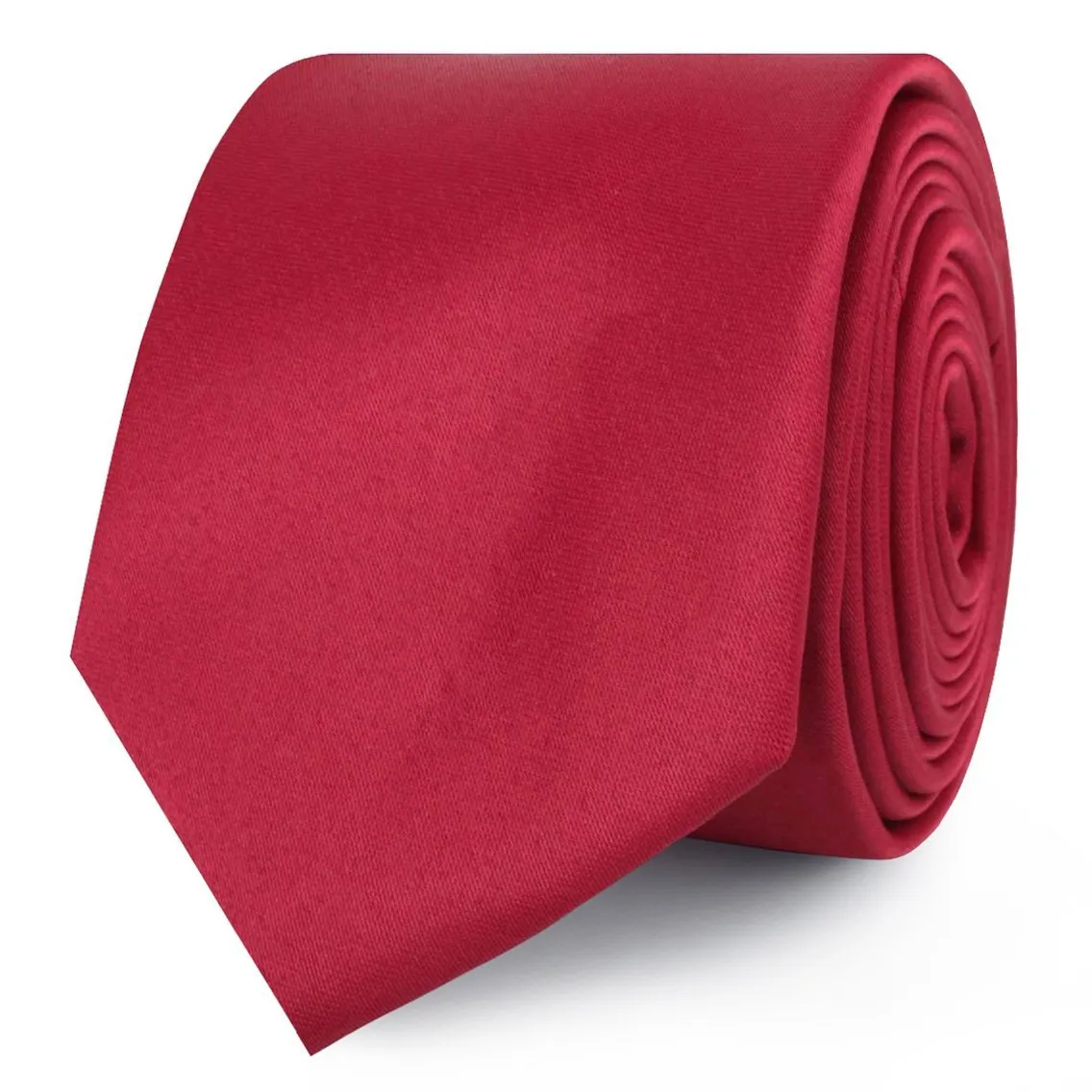 Apple Maroon Satin Skinny Tie