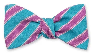 Aqua/Purple Conway Stripe Bow Tie - B5488