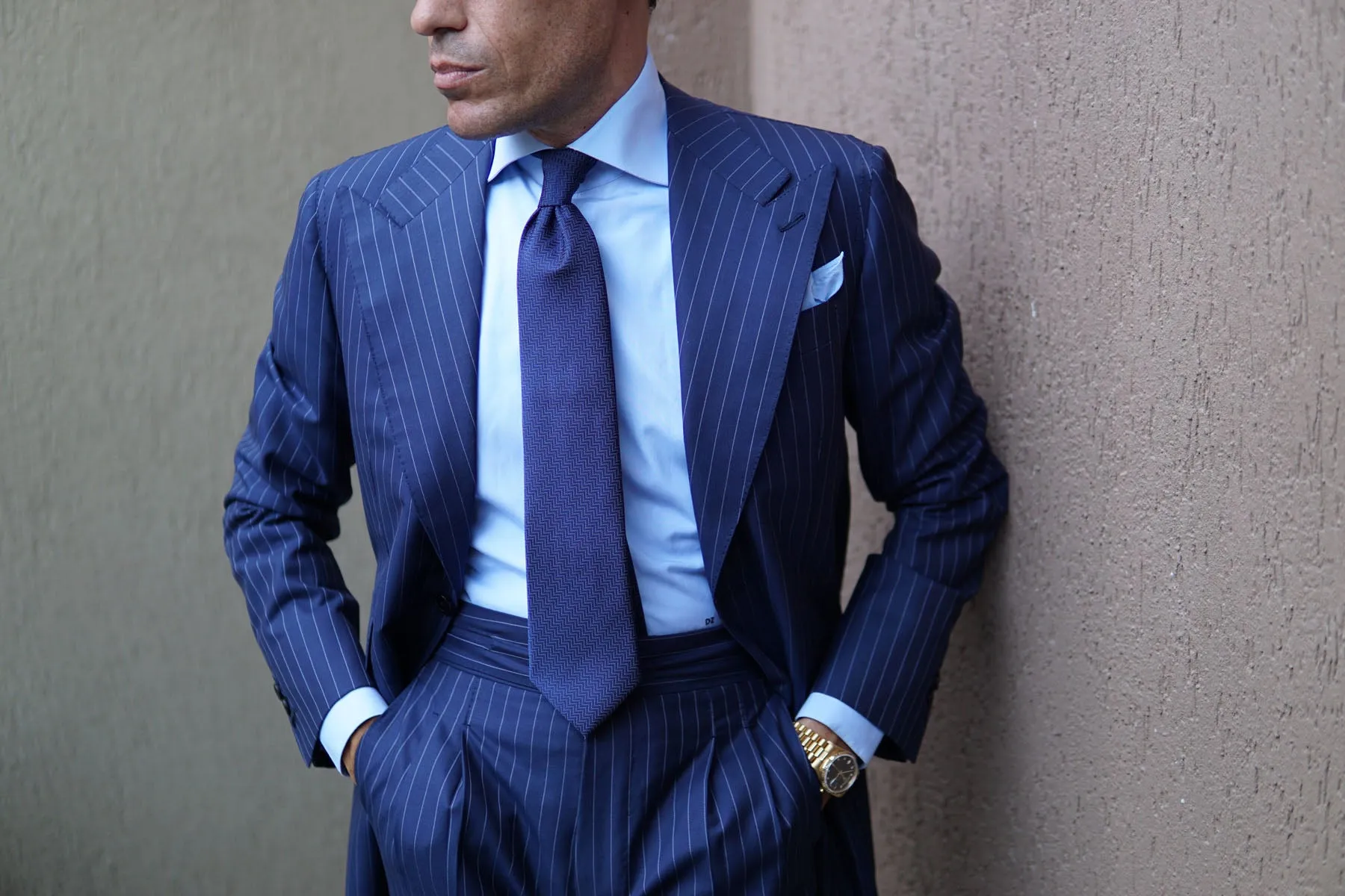 Aztec Blue Herringbone Necktie