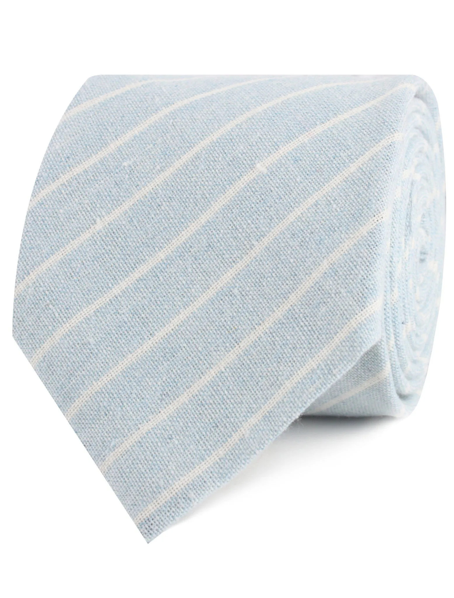 Baby Blue Wide Pinstripe Linen Tie