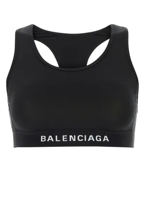 BALENCIAGA | Black stretch polyester top