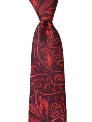 Black and Red Floral Necktie