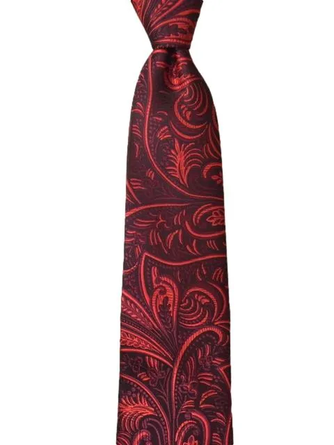 Black and Red Floral Necktie
