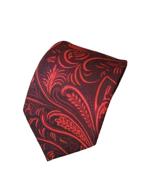 Black and Red Floral Necktie