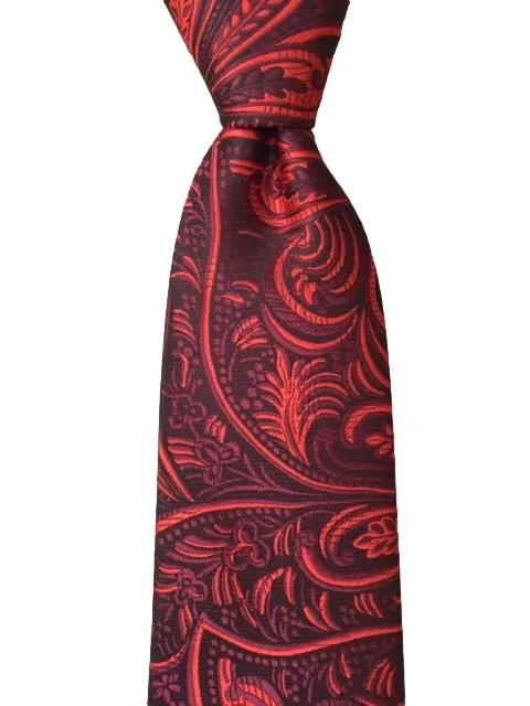 Black and Red Floral Necktie