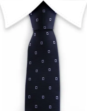 Black Skinny Tie with Squares