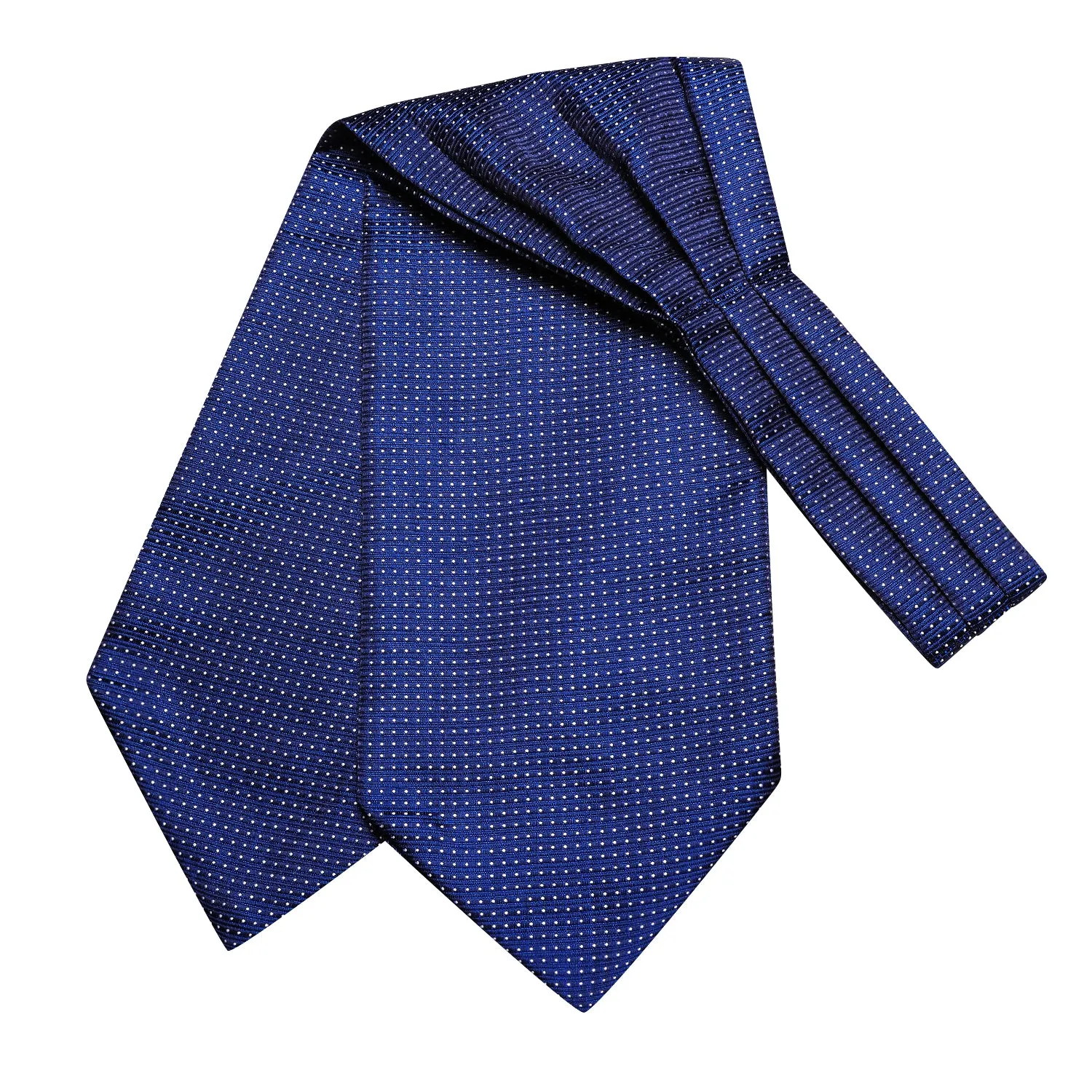 Blue White Dot Ascot Pocket Square Cufflinks Set