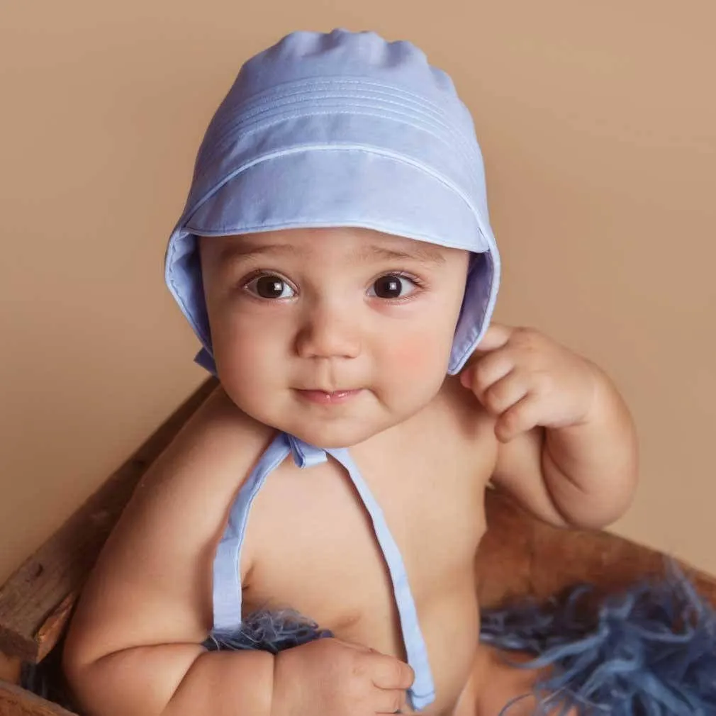 Boys Solid Blue Bonnet for Infants & Toddlers