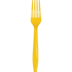 Bulk School Bus Yellow Plastic Forks (288 per Case)