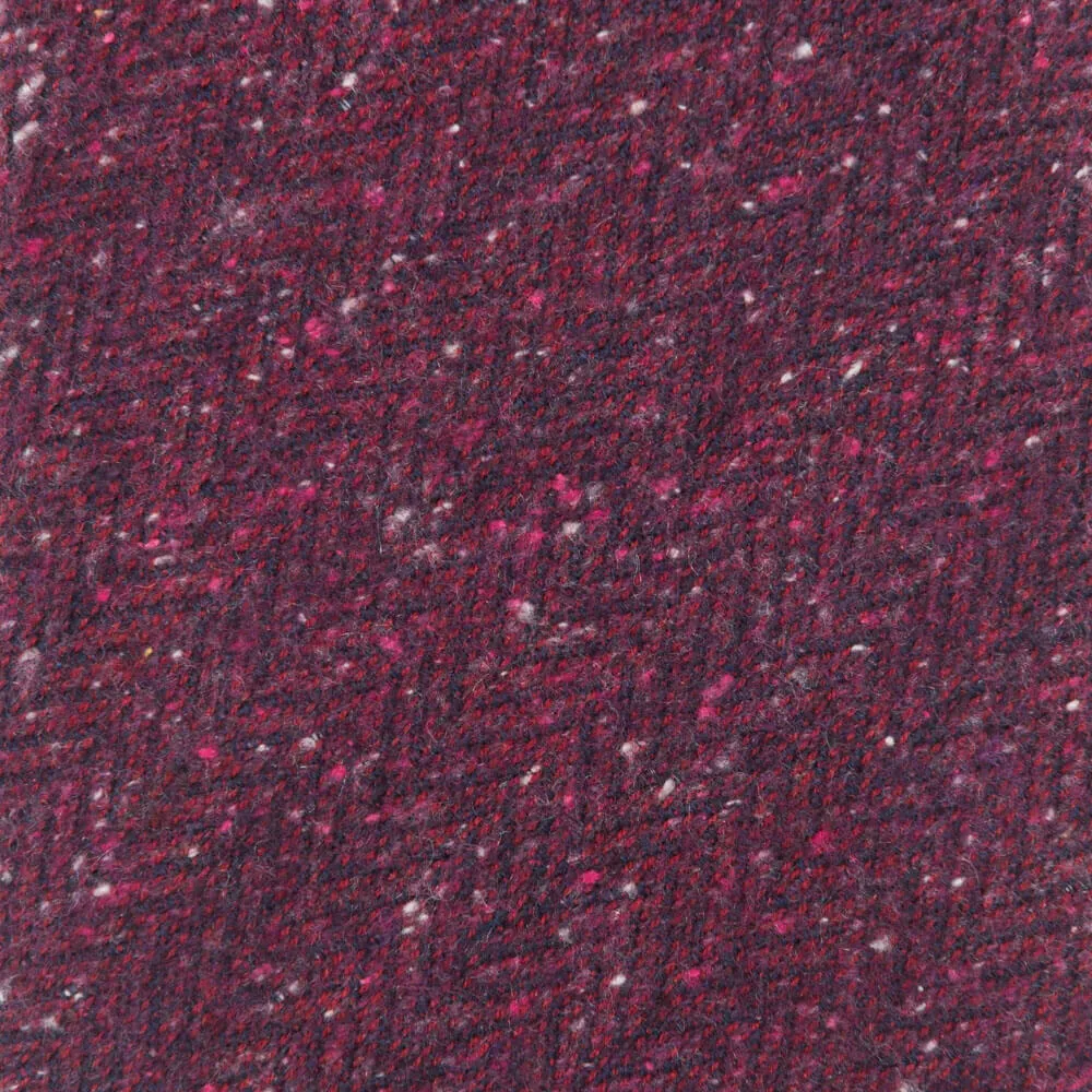 Burgundy Herringbone Cotton Silk Wool Tie
