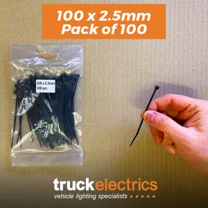 Cable Ties 100 x 2.5mm / Pack 100