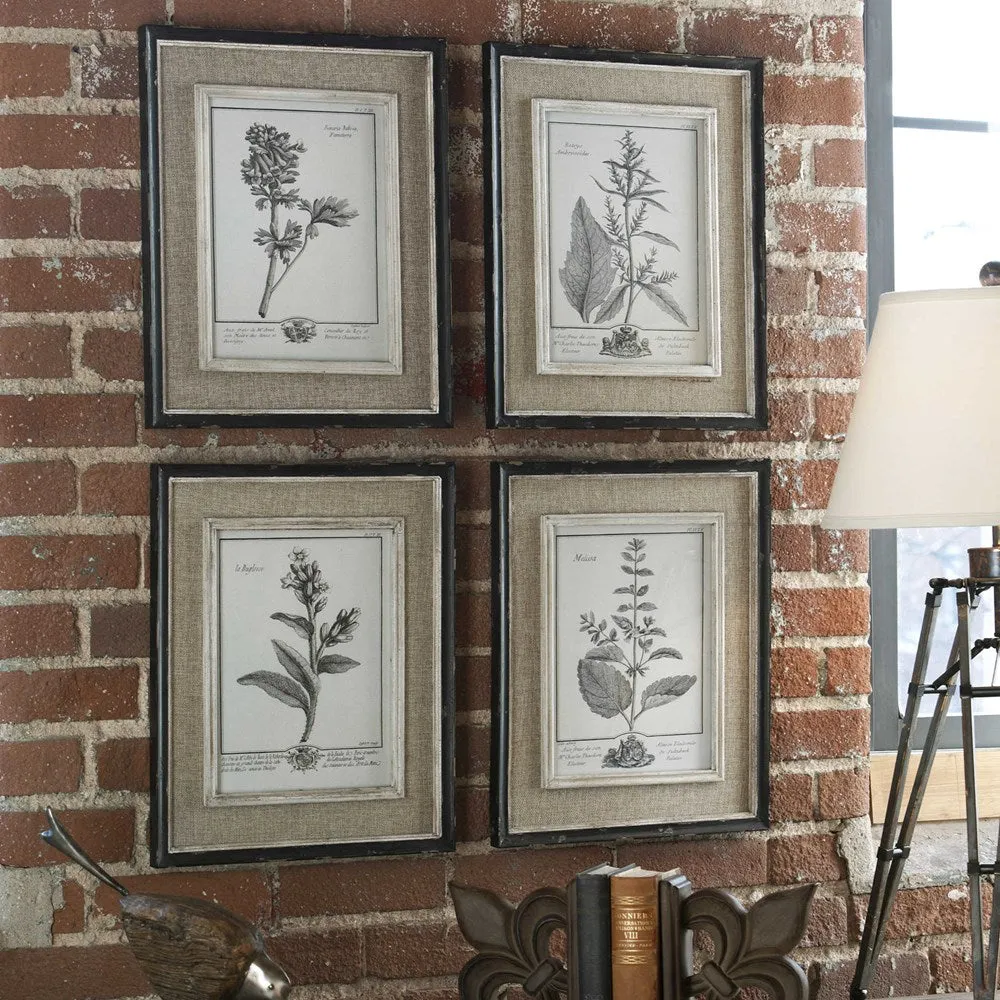 CASUAL GREY STUDY FRAMED PRINTS, S/4