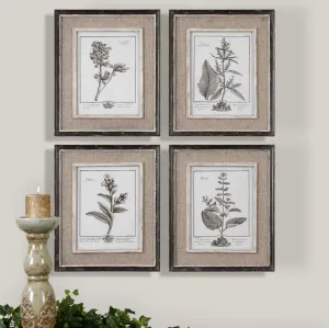 CASUAL GREY STUDY FRAMED PRINTS, S/4