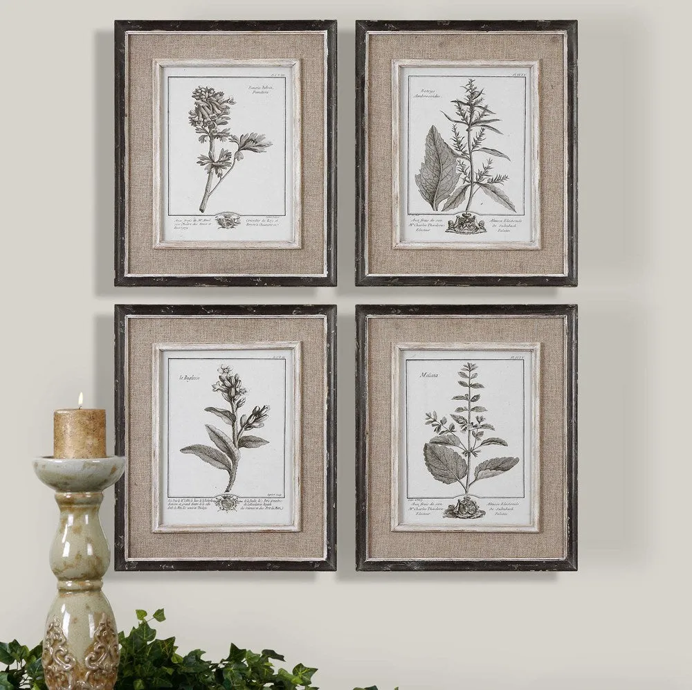 CASUAL GREY STUDY FRAMED PRINTS, S/4
