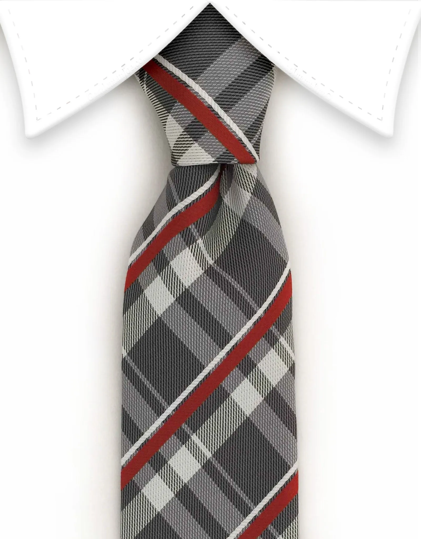 Charcoal, Gray & Silver Skinny Tie
