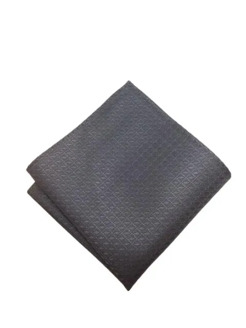 Charcoal Gray Pattern Silk Pocket Square
