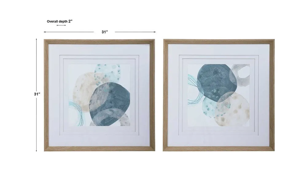 CIRCLET FRAMED PRINTS, S/2
