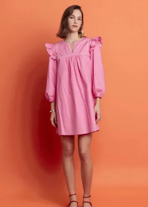 Contrast Embroidery Mini Dress
