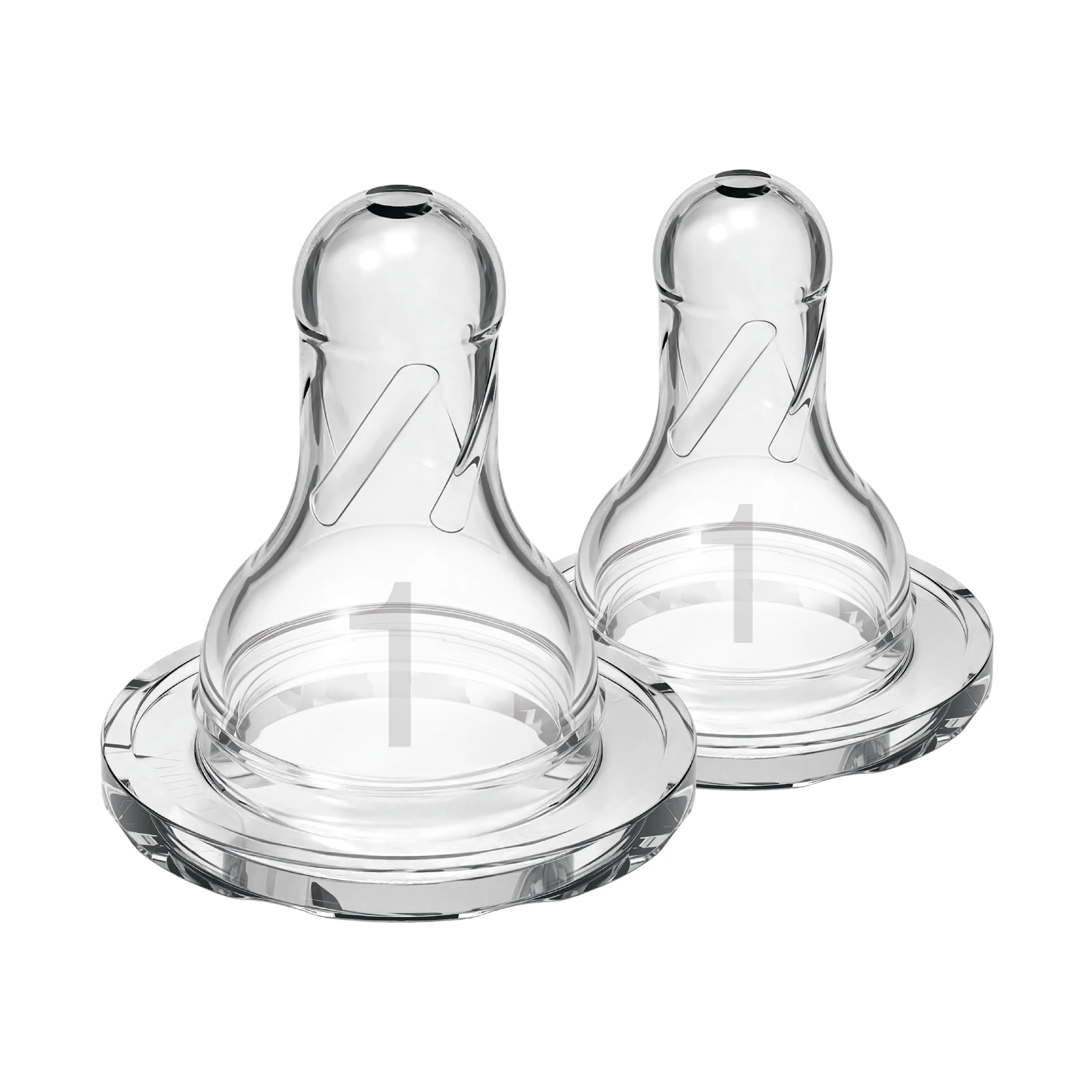 Dr. Brown'S Level 1 Silicone Narrow Nipple, 2-Pack Transparent Birth  to 3M