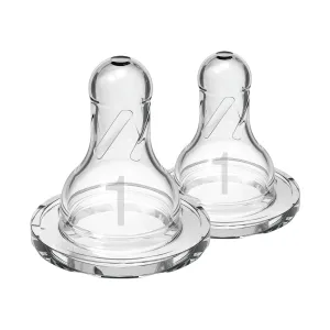 Dr. Brown'S Level 1 Silicone Narrow Nipple, 2-Pack Transparent Birth  to 3M