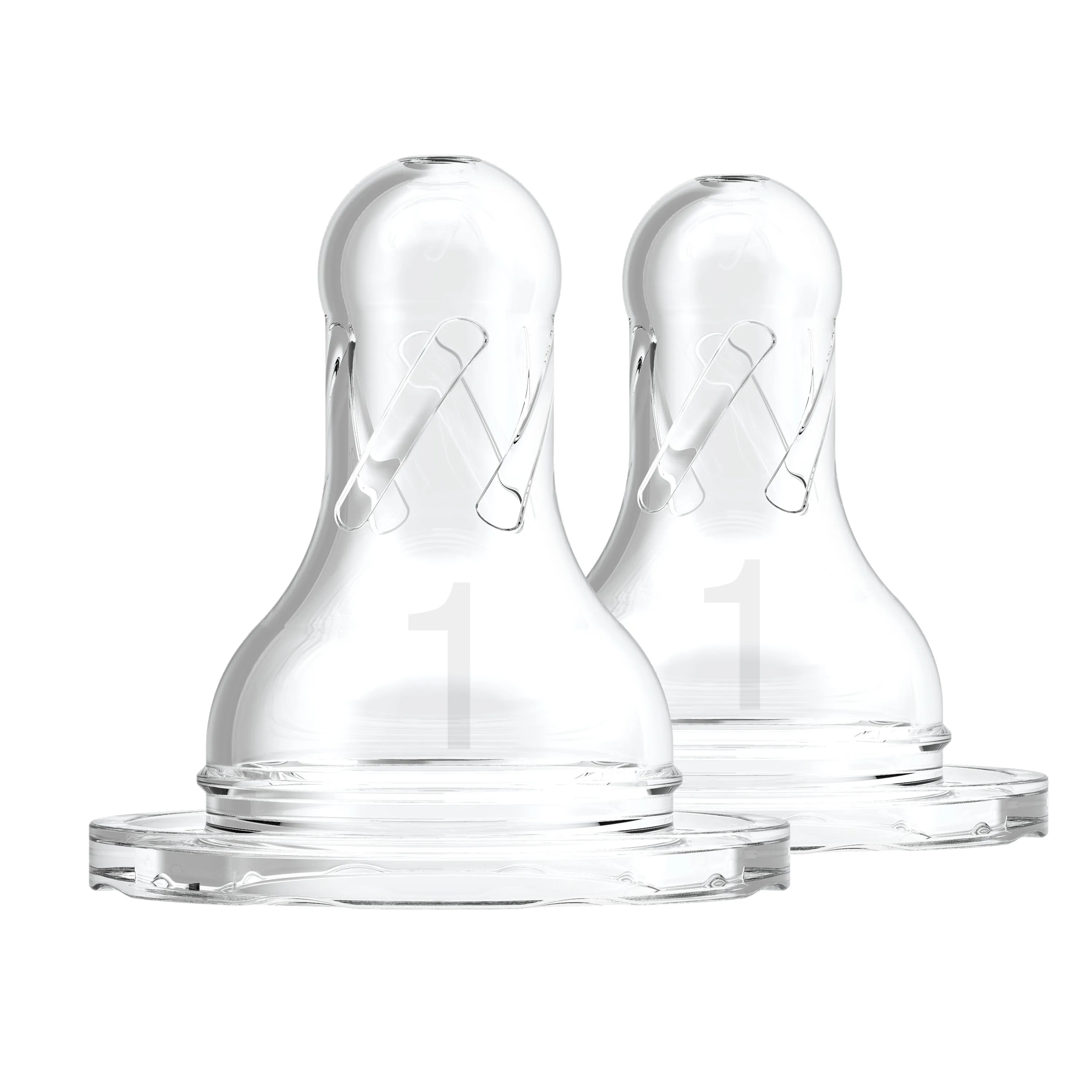 Dr. Brown'S Level 1 Silicone Narrow Nipple, 2-Pack Transparent Birth  to 3M