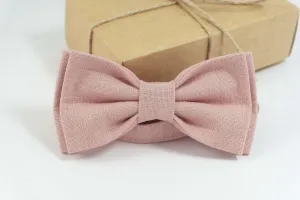 Dusty pink pre tied bow ties for you groom | High Quality Linen pre tied bow ties for you weddings - High quality adjustable strap