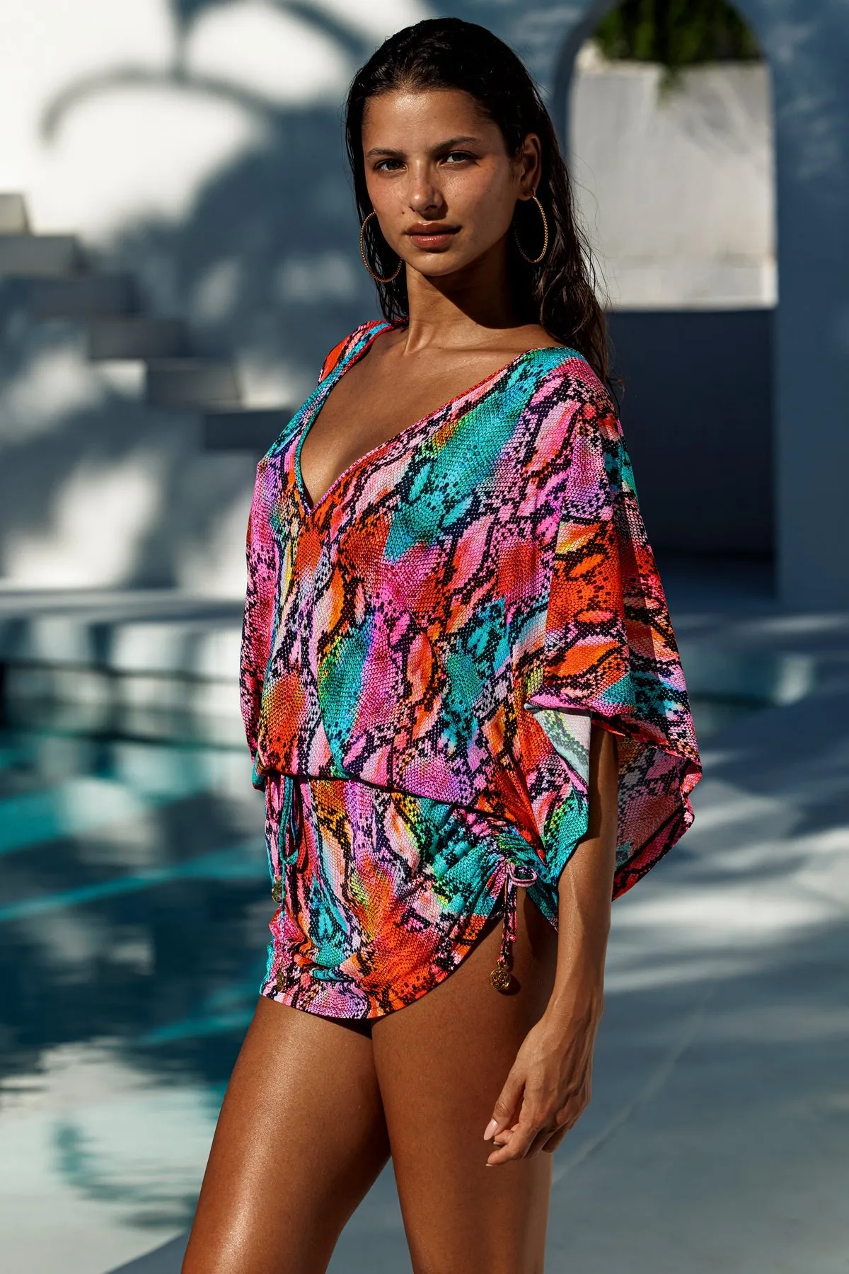 ELECTRIC SKIN - Cabana V Neck Dress • Multicolor