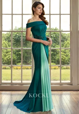 Elegant Off-Shoulder Mermaid Cocktail Mother of the Bride Dress