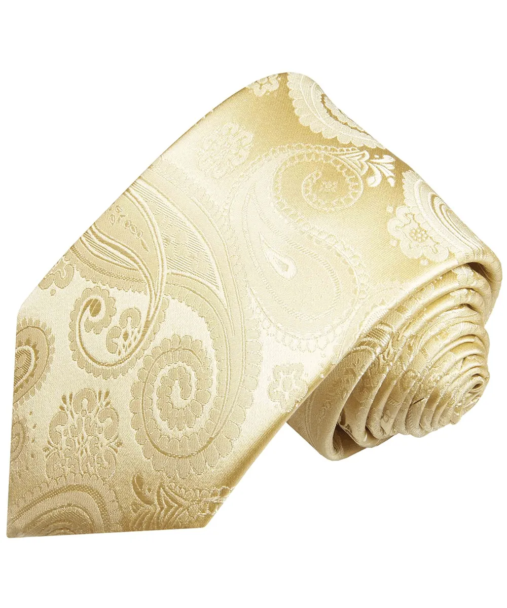 Formal Wedding Necktie in Champagne Paisleys