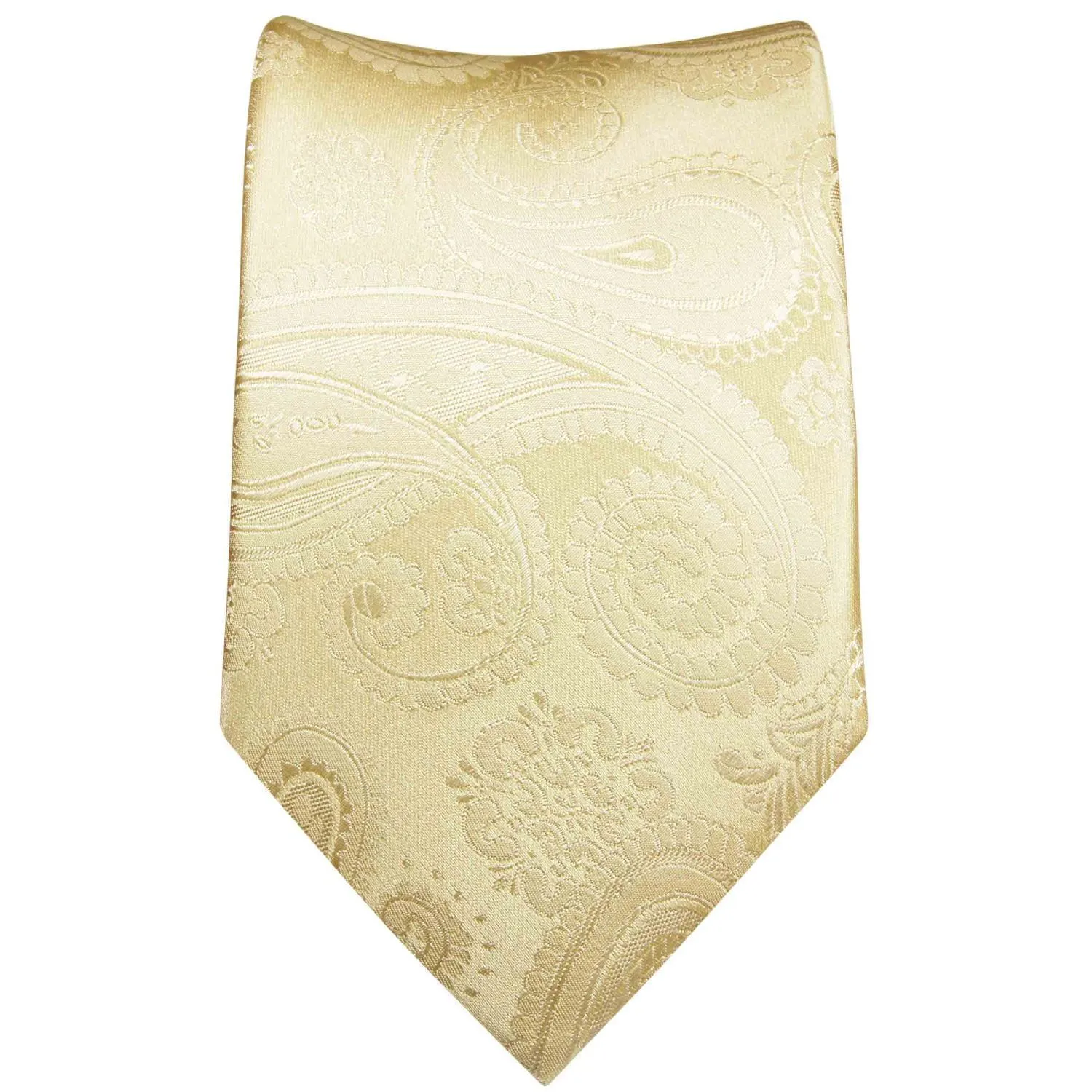 Formal Wedding Necktie in Champagne Paisleys