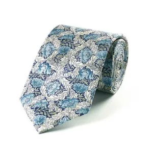 Fox & Chave London Morris Blue Poppy Silk Tie