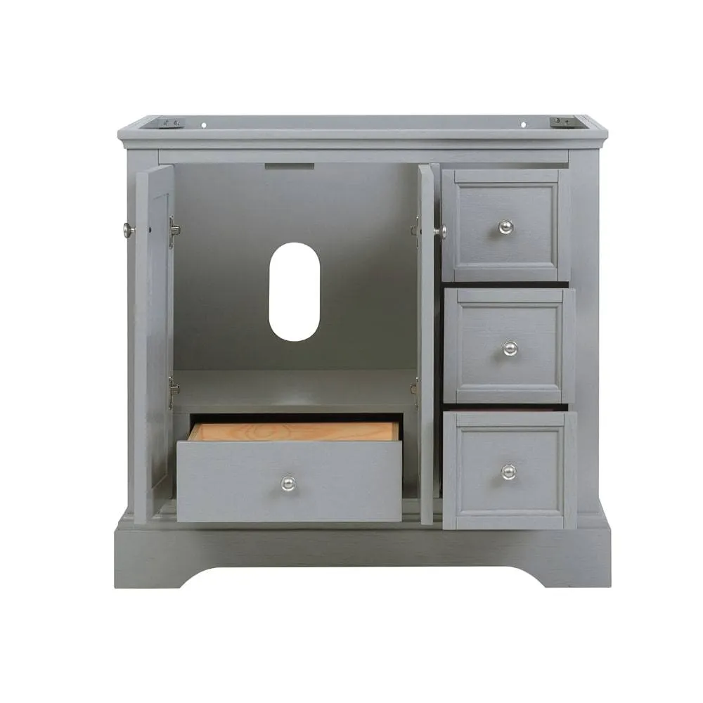 Fresca FCB2436GRV Windsor 36" Gray Textured Traditional Bathroom Cabinet