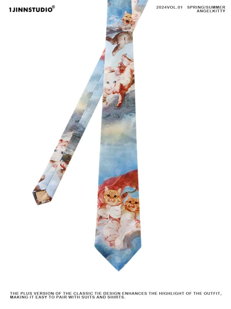 Furry Smash Pattern Printed Dot Tie【s0000006303】