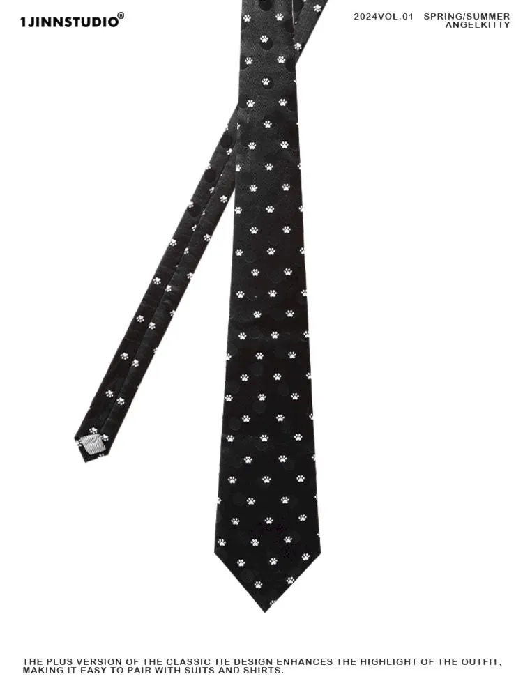 Furry Smash Pattern Printed Dot Tie【s0000006303】
