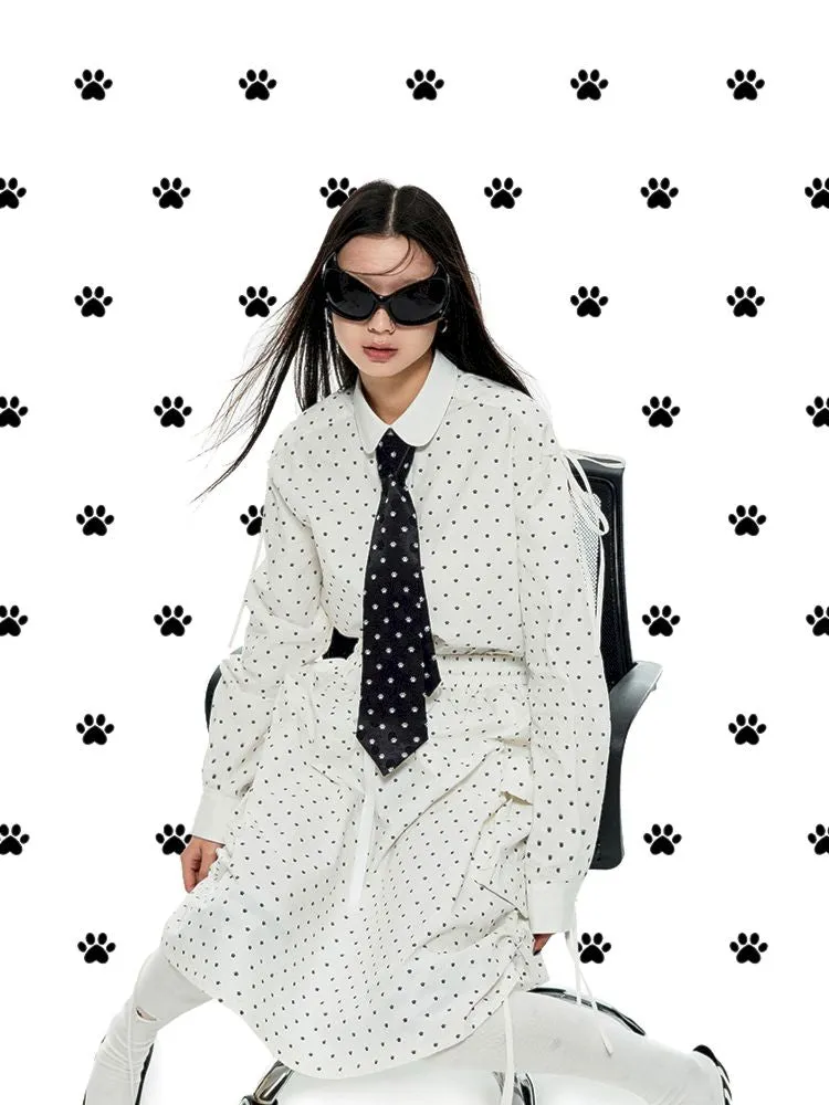 Furry Smash Pattern Printed Dot Tie【s0000006303】