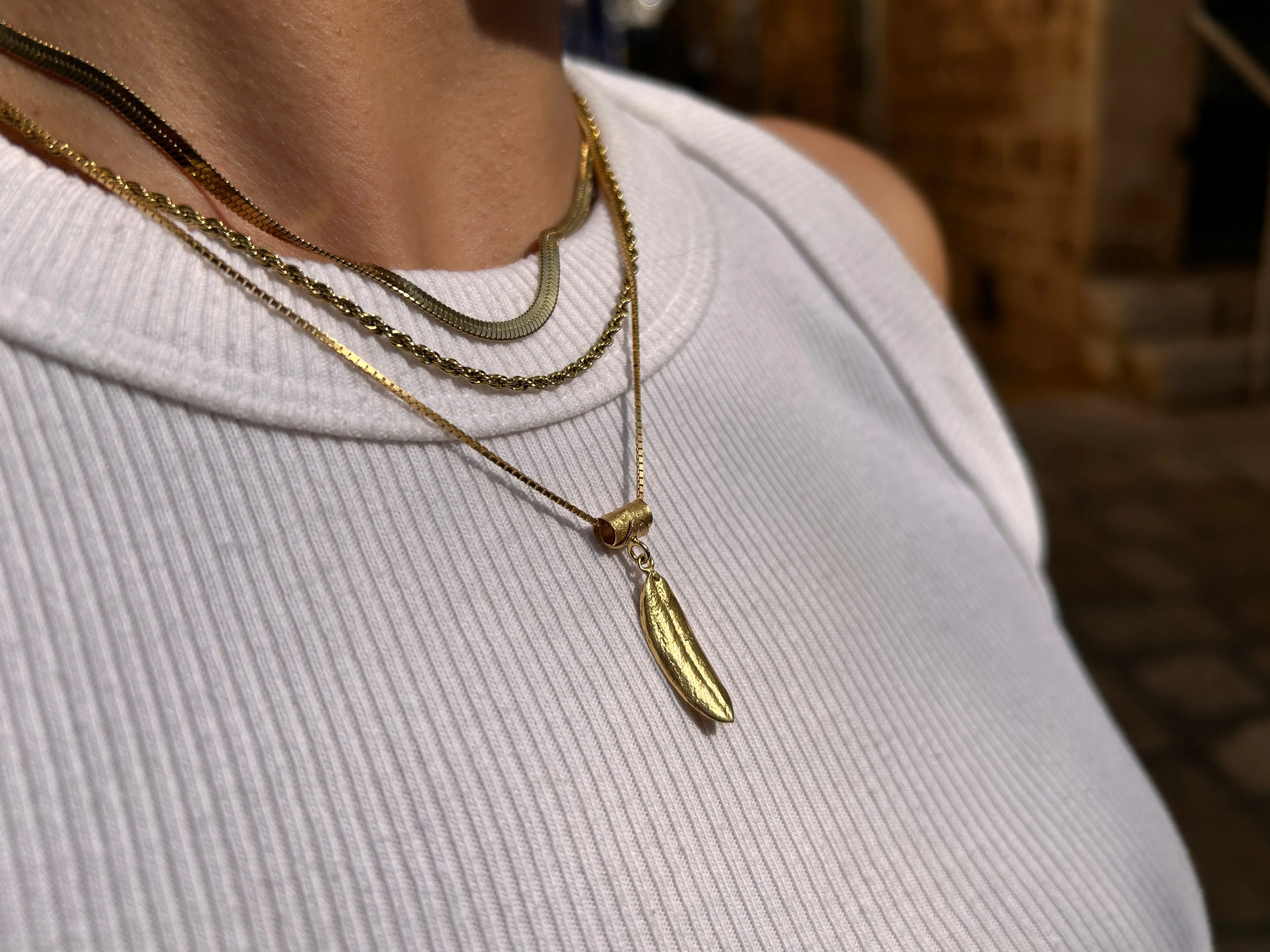 Gold Olive Leaf Necklace (more styles)