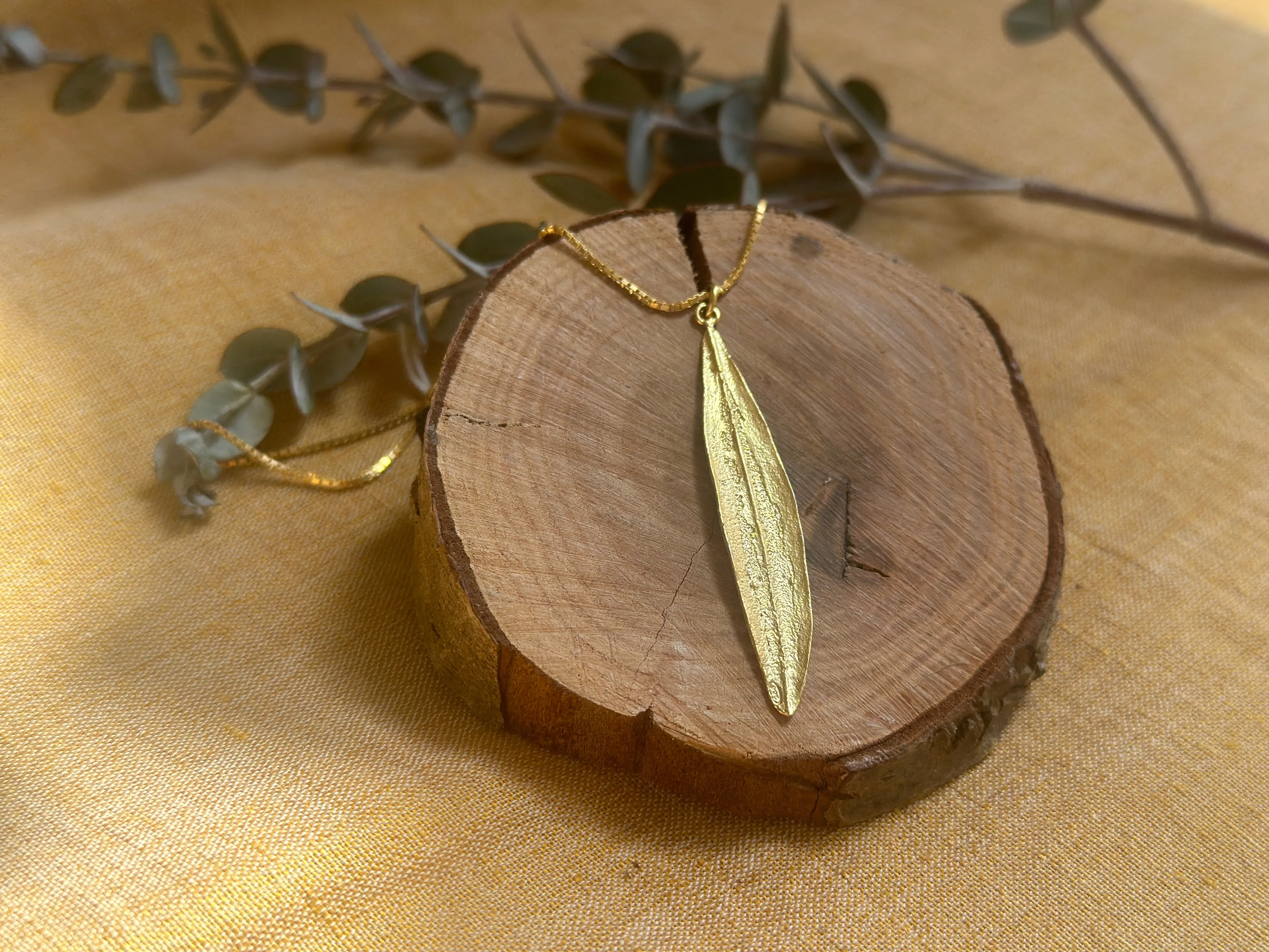 Gold Olive Leaf Necklace (more styles)