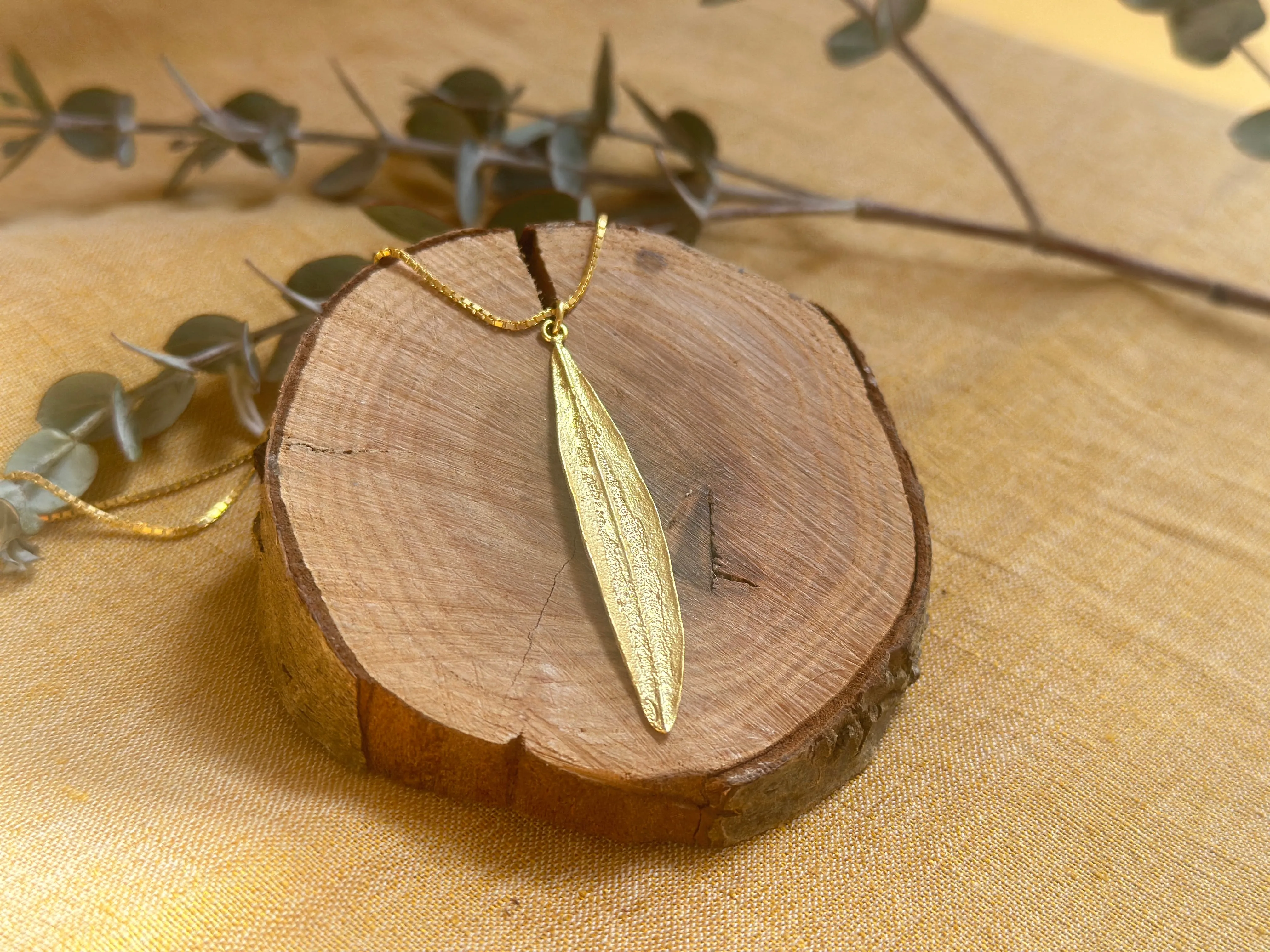 Gold Olive Leaf Necklace (more styles)