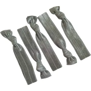 Gray Ribbon Hair Ties - 5 Pack