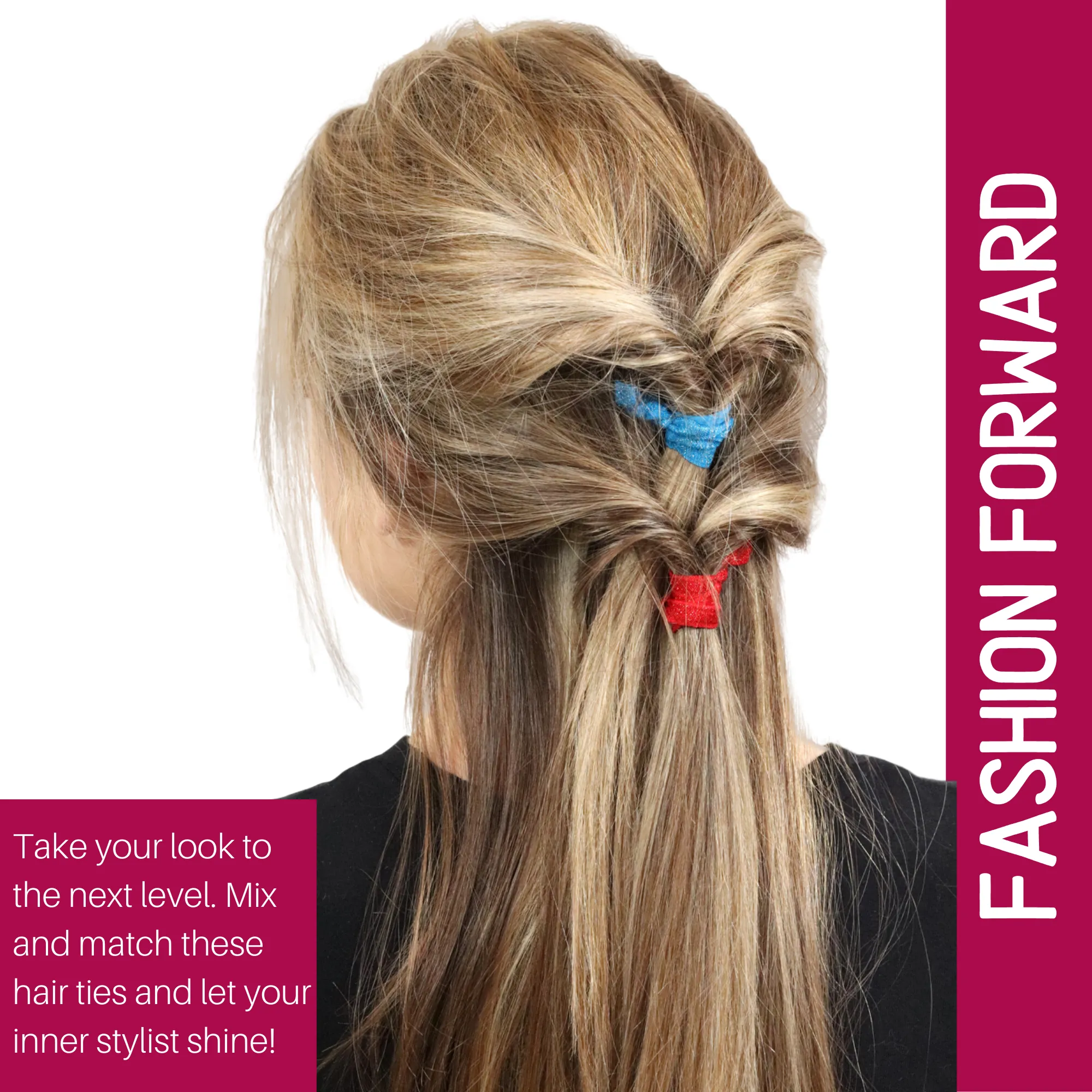 Gray Ribbon Hair Ties - 5 Pack
