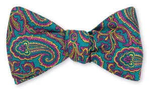 Green Bluffton Paisley Bow Tie - B5295