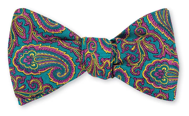 Green Bluffton Paisley Bow Tie - B5295