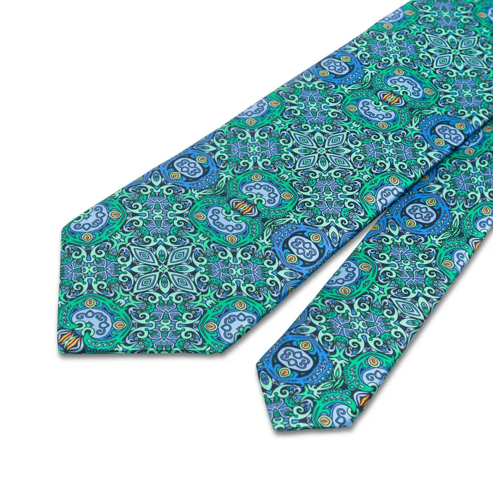 Green King of Sicily Duchesse Silk Tie